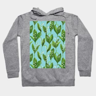Lily of the valley on pool blue Hoodie